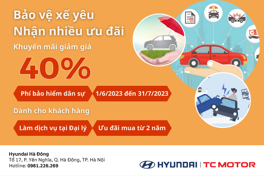Mua bảo hiểm tại Hyundai H&agrave; Đ&ocirc;ng - Giảm ngay 40%