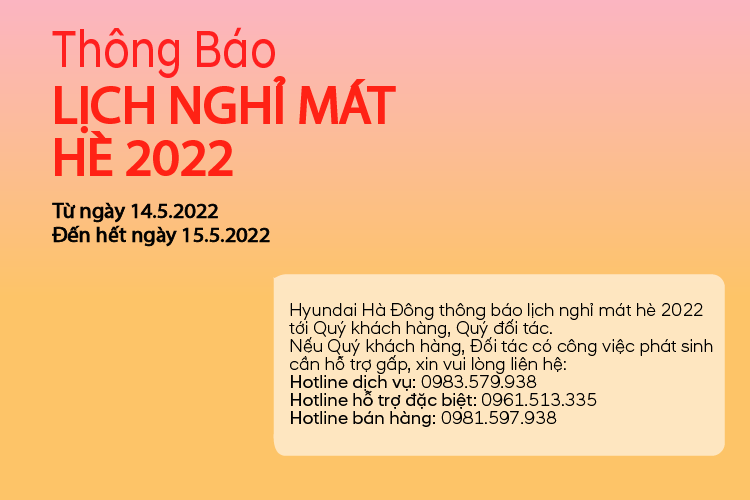 Th&ocirc;ng b&aacute;o lịch nghỉ m&aacute;t h&egrave; 2022