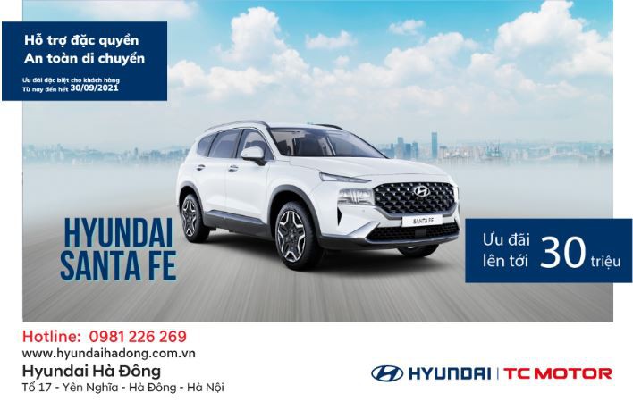 SANTA FE GIẢM ĐẾN 30 TRIỆU TRONG TH&Aacute;NG 9