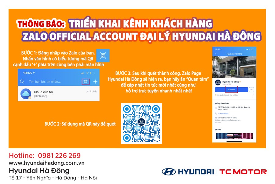  HYUNDAI H&Agrave; Đ&Ocirc;NG TRIỂN KHAI K&Ecirc;NH KH&Aacute;CH H&Agrave;NG ZALO OFFICIAL ACCOUNT